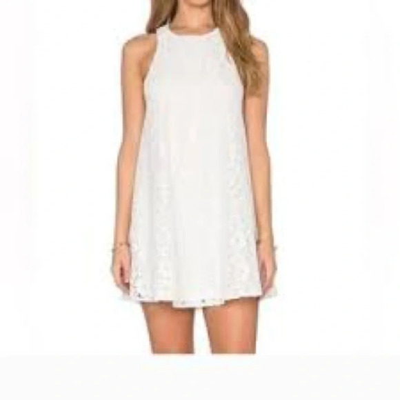 Show me your mumu Ritzy mini white lace dress. Keyhole back, size medium - Picture 2 of 16